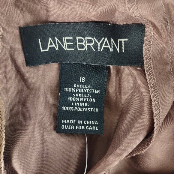 Lane Bryant Plus Size 16 Brown Lace Maxi Dress NWT Formal Gown Evening Wedding - Picture 10 of 12